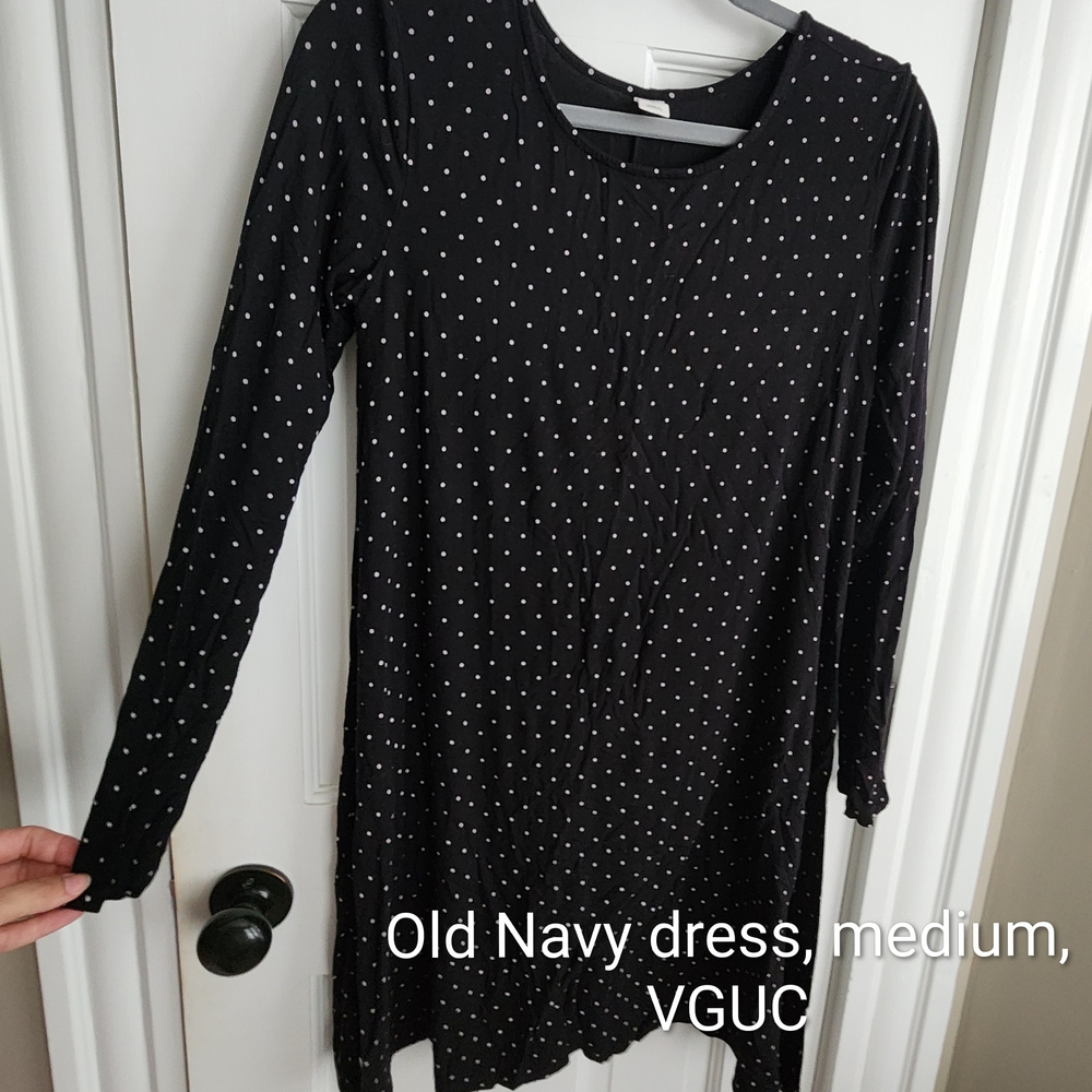 Old Navy Black Dress with White Dots